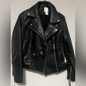 H&M black leather jacket, size small, worn once